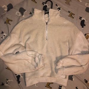 soft fuzzy quarter zip